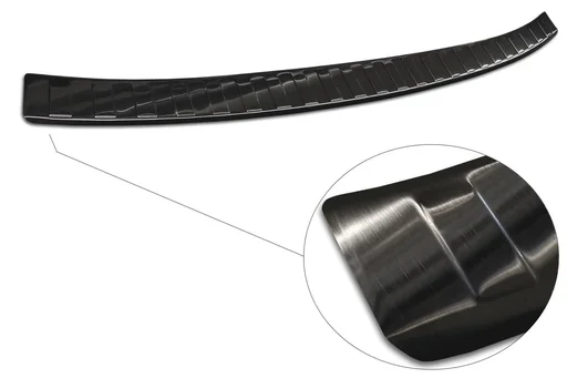 "Stainless steel loading sill protector, VW Golf VIII VARIANT, 2020>, graphite/black, OEM quality, brushed image"