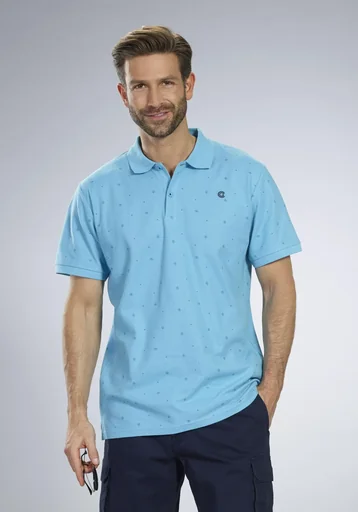 "Printed polo shirt, color apua, size M image"