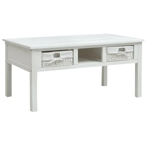 "Coffee table 99.5x60x48 cm wood white image"