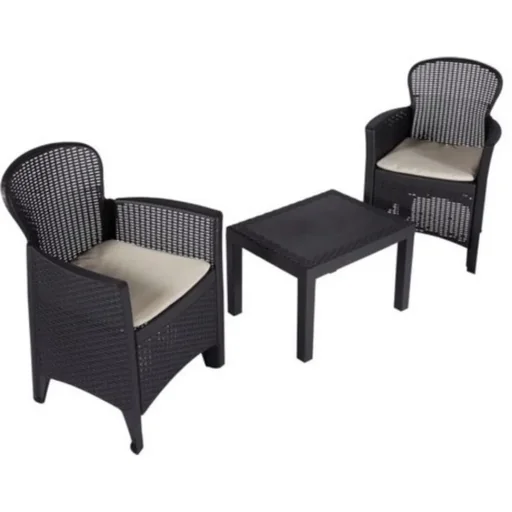 "Pro Garden 5-piece garden set - chairs, cushions and table - 57x59x89cm - Max. 120 kg image"