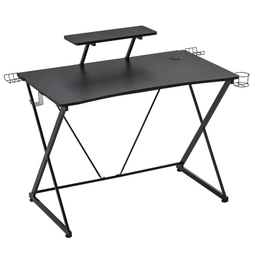 "Gaming table desk computer table PC desk with headphone hook cup holder ergonomic design Verste image"