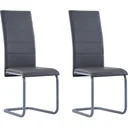 Dining room chairs 2 pieces faux leather grey