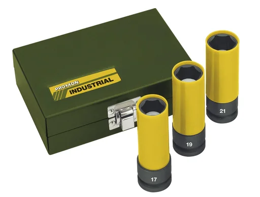 "Impact socket set 1/2", 85mm long (3 pieces - 17, 19, 21 mm) image"