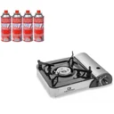 Portable 1-burner Gas Xtra Smart Cooker - including four gas bottles
