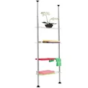 Telescopic shelf with 4 height-adjustable shelves 173-270cm