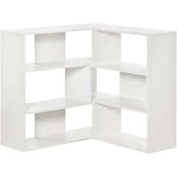 Boekenkast hoekboekenkast L-vorm staand rek met 6 vakken decoratierek hoekrek M