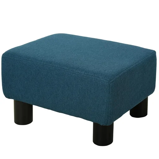 "Footstool Upholstered Stool Entrance Bench for Living Room Bedroom Footrest Linen-Touch Fabric Foam Plastic Dun image"