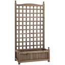 Planter with trellis flower box trellis rose arch with trellis for climbing plants garden wood dark brown
