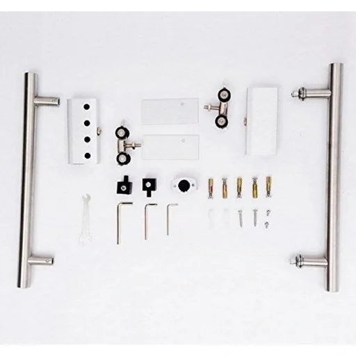 "Glass sliding door with handle bar image"