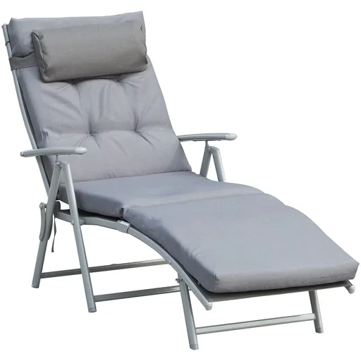 "Outsunny sun lounger with cushion image"