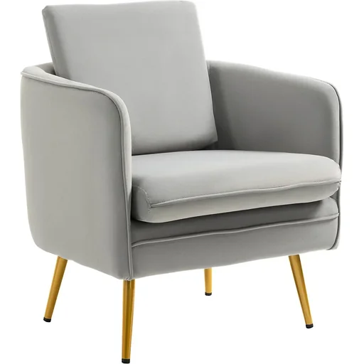 "Vintage armchair - velvet look - grey image"