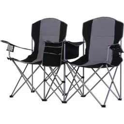 2 campingstoelen met bekerhouder en koeltas