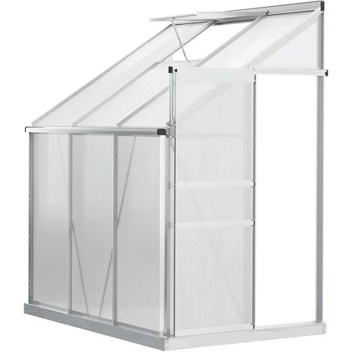 "Greenhouse aluminum 192 x 127 x 214 cm with French door including foundation UV-, weather-resistant image"