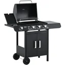 Grill cart with 4 burners black