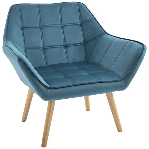"Single armchair wing chair relax chair armchair with velvet raised legs velvety polyester Scandinavian green 68.5 x 61 x image"