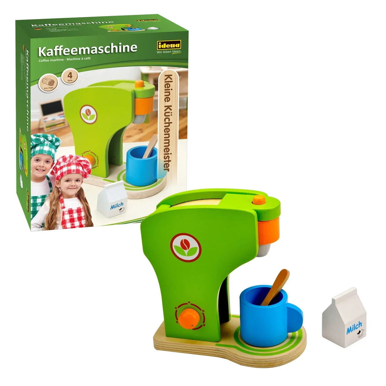 "Idena, Kleine keukenmeesters – Koffiezetapparaat van hout, 4-delig image"