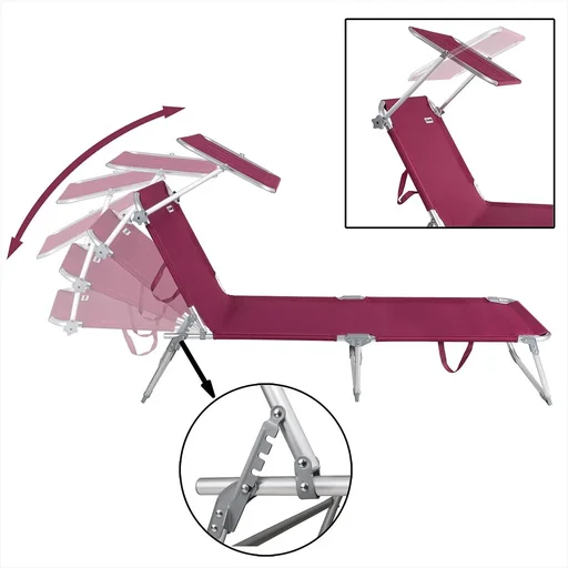 "Ibiza Lounger - Set of 2 - Red Aluminum - Including Sunroof image"