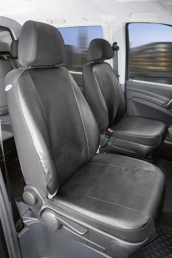 "Custom fit seat covers - artificial leather for 2 single seats for Mercedes Vito W639 and Viano W639 from model year 06/2003 to 05/2014 image"