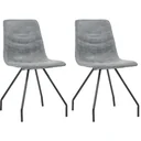 Dining room chairs 2-seater faux leather dark grey