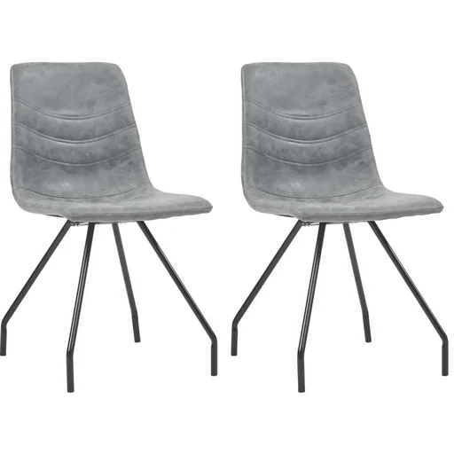 "Dining room chairs 2-seater faux leather dark grey image"