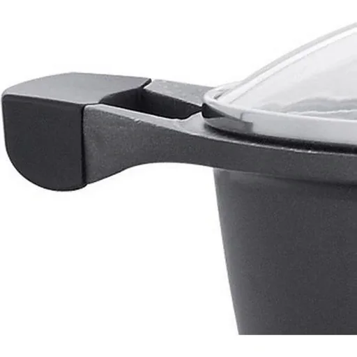 "Marble casserole with black glass lid - 26 cm image"