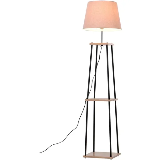 "Floor lamp with 2 shelves image"