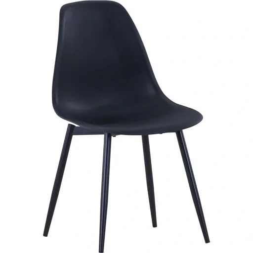 "Dining table chairs 4 pieces PP black image"