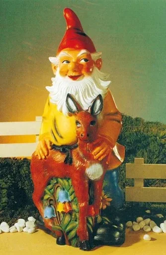 "Dwarf with deer 108 cm - Giant dwarf image"