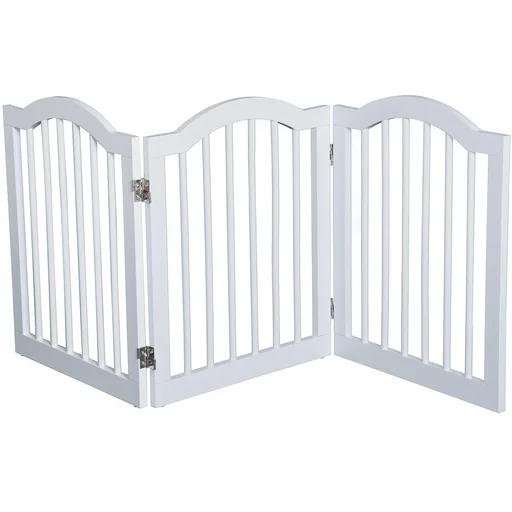 "Dog barrier 154.5cm foldable white image"