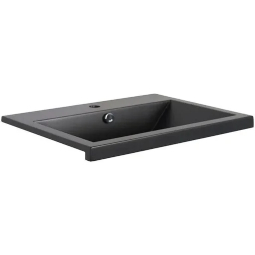 "Concept washbasin polyconcrete 80cm black image"