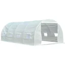 Plastic greenhouse 6x3x2m 8 side windows white