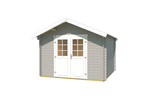"Garden shed 209 size 2.5, 333 x 310 x 261 cm light grey with double door image"
