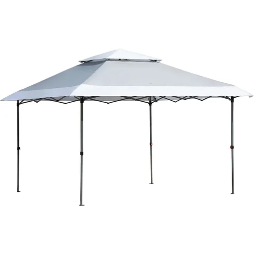 "Pop-up gazebo foldable light grey, white image"
