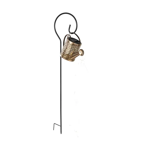 "LED solar watering can with fairy lights image"