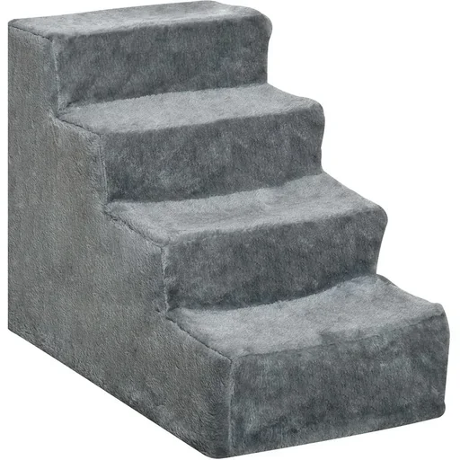 "Pet stairs with removable cover grey image"