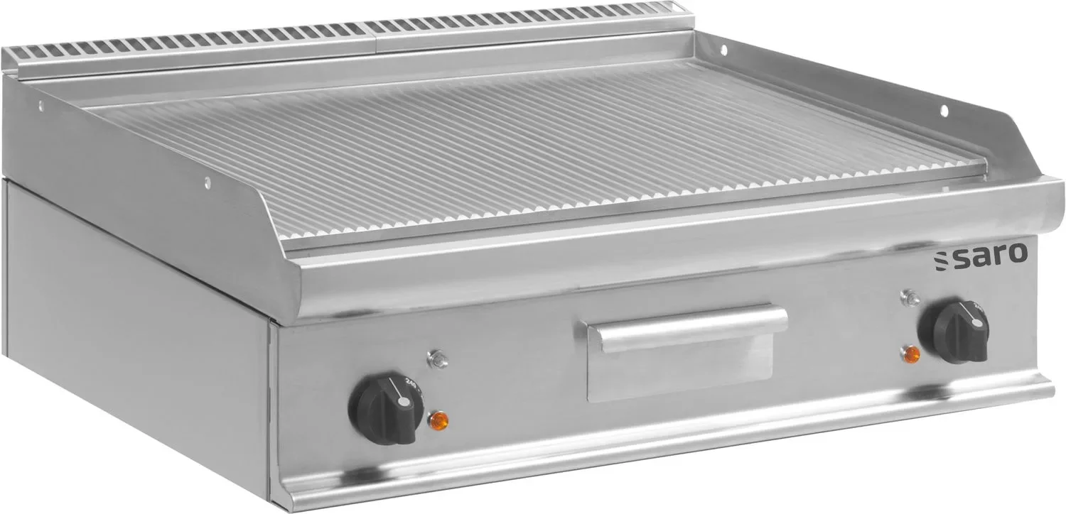 "Saro Elektrische grillplaat, bakplaat - Model E7/KTE2BBR, Professioneel, roestvrij staal image"