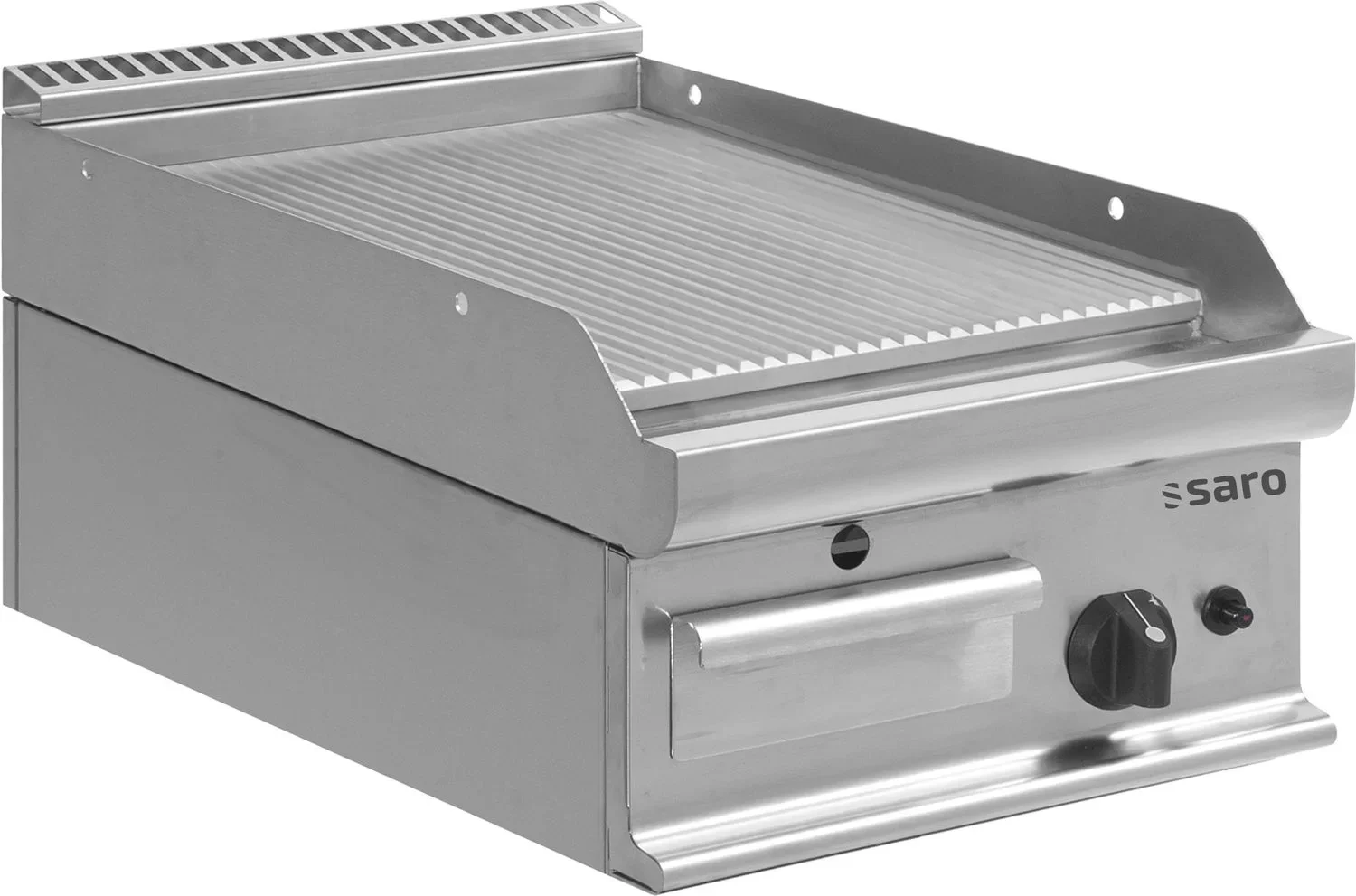 Saro Gas grillplaat, gas bakplaat tafelmodel, model E7/KTG1BBR, Professioneel, roestvrij staal