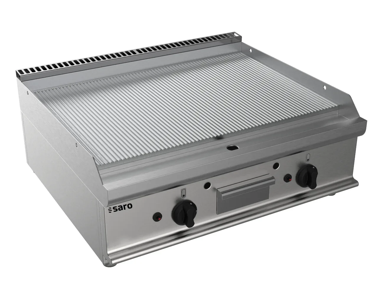 "Saro Gas grillplaat, gas bakplaat tafelmodel, model E7/KTG2BBR, Professioneel, roestvrij staal image"
