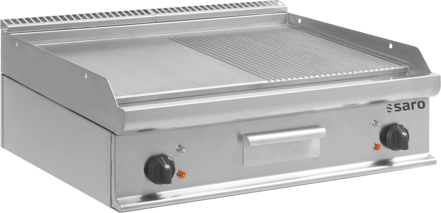 "Saro Elektrische grillplaat, bakplaat - Model E7/KTE2BBM, Professioneel, roestvrij staal image"
