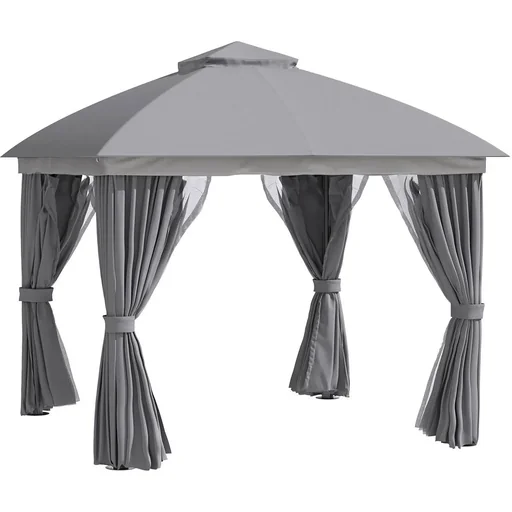 "Pavilion with sun sail aluminum 3 m x 3 m image"