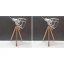 Excellent Houseware Lamp SET of 2 Metal with Wood 17x50cm