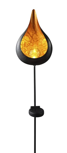 "Metal solar light with real glass ball image"