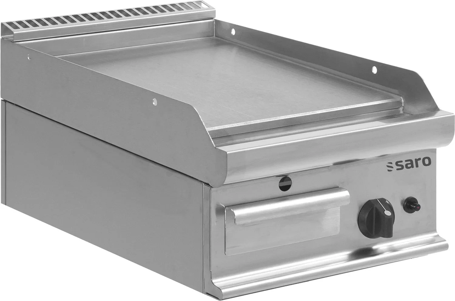 Saro Gas grillplaat, gas bakplaat tafelmodel, model E7/KTG1BBL, Professioneel, roestvrij staal