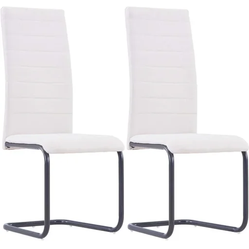 "2-piece dining room chairs, cream fabric image"