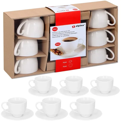 "ALPINA espresso cups set of 12 white image"
