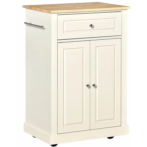"Kitchen trolley on wheels, serving trolley with height-adjustable shelves for kitchen, living room, dining room, MDF image"