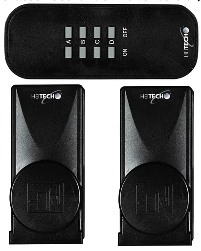 "Set of 2 wireless sockets for outdoor use with remote control image"