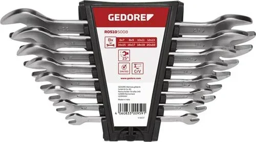 "Double open-end wrench set SW6-22 mm 8-piece image"