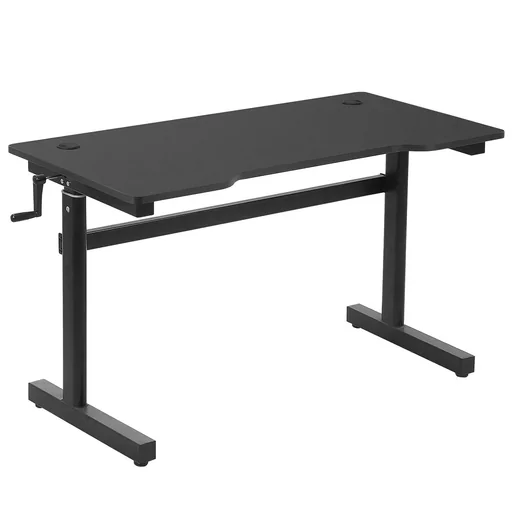 "Desk Computer Desk Height Adjustable Hand Crank Lift Standing Desk Office Table Adjustable Footrests MDF Metal image"