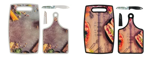 "Cutting boards with knives in pasta design, set of 2 image"